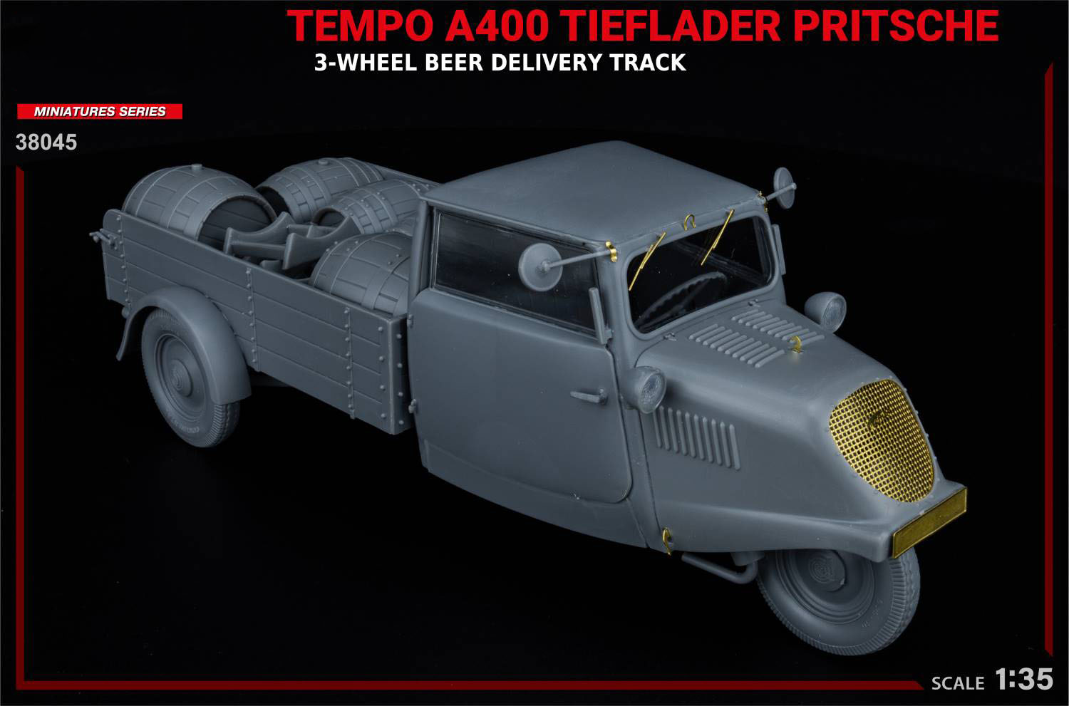 Miniart Tempo A400 Tieflader Pritsche 3-Wheel Beer Delivery Truck 1/35 38045