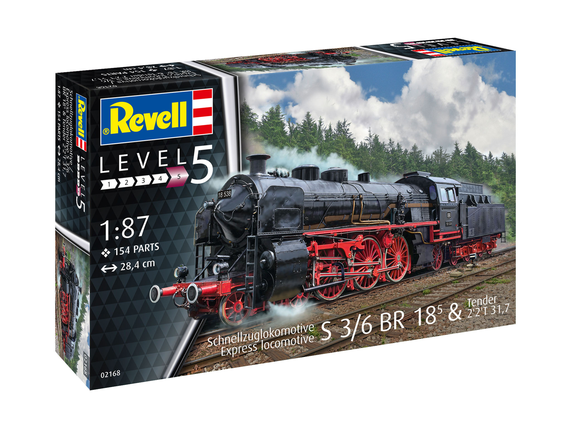 Revell Express Locomotive S 3/6 BR 18.5 and Tender 2 2 T 31.7 1/68 Scale 02168