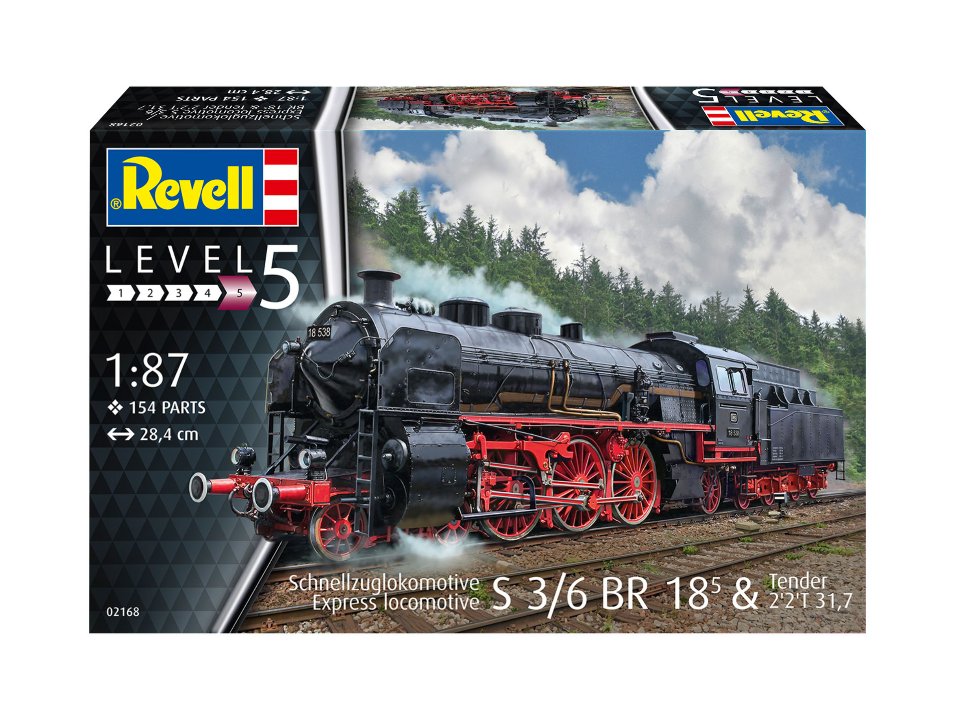 Revell Express Locomotive S 3/6 BR 18.5 and Tender 2 2 T 31.7 1/68 Scale 02168