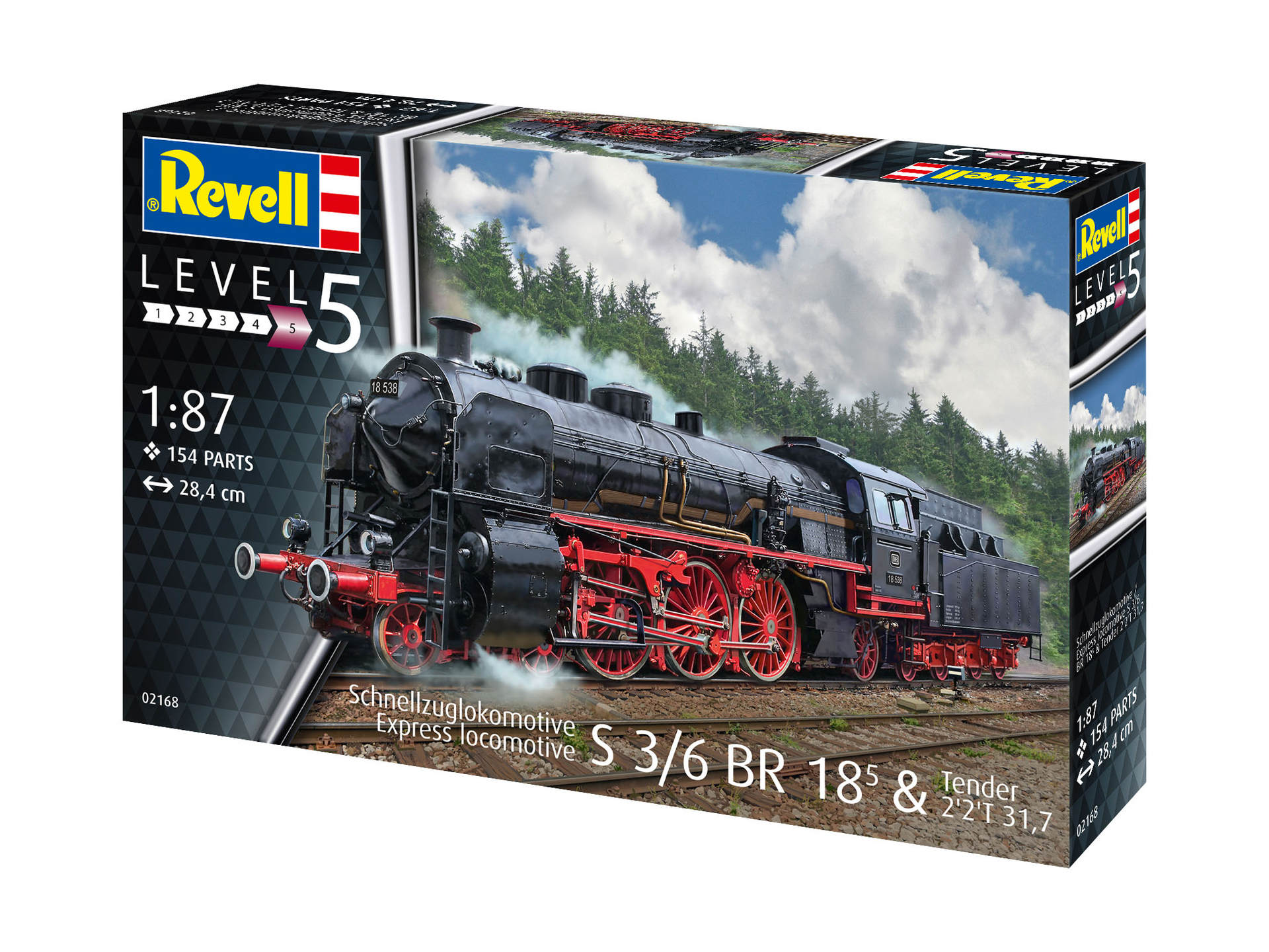 Revell Express Locomotive S 3/6 BR 18.5 and Tender 2 2 T 31.7 1/68 Scale 02168