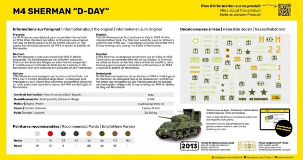 Heller M4 Sherman D-Day 1/72 Scale 79892