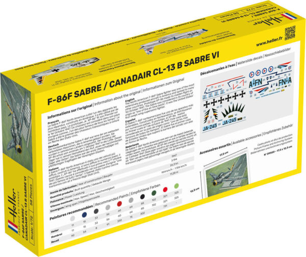 Heller NA F-86F Sabre Canadair CL-13 B Sabre VI 1/72 Scale 80277