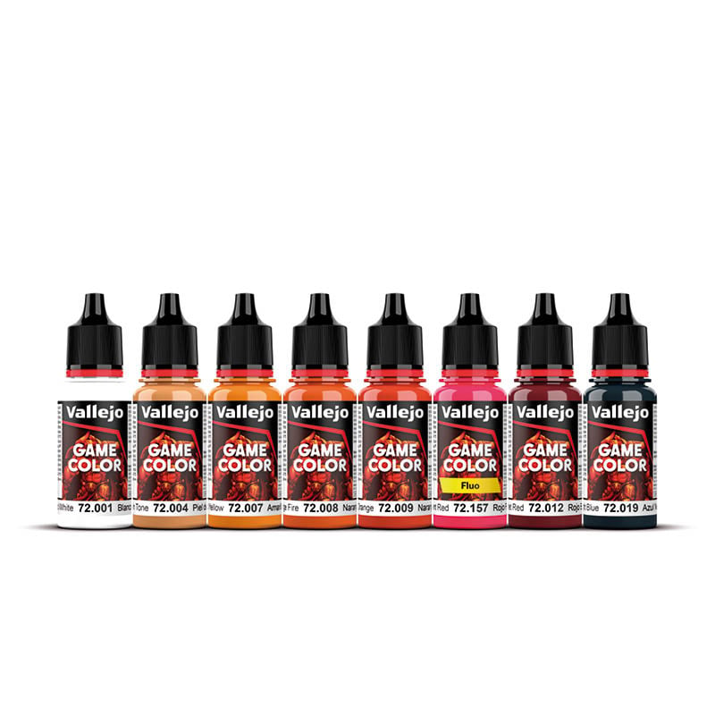 Vallejo Fire Dragons Game Paint Set of 8 Fantasy Color Series 72196