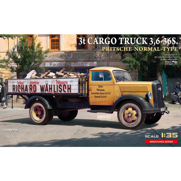Miniart 3t Cargo Truck 3 6-36S Pritsche-Normal Type 1/35 Scale 38079