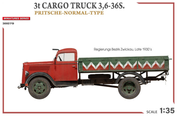 Miniart 3t Cargo Truck 3 6-36S Pritsche-Normal Type 1/35 Scale 38079