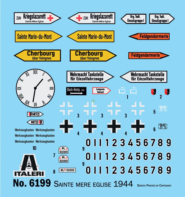 Decals Italeri Air Assault on Sainte Mere-Eglise Battle of Normandy 1-72 Scale 6199