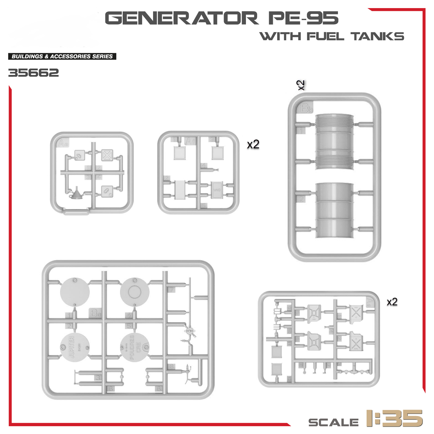 Miniart Generator PE-95 with Fuel Tanks 1/35 Scale 35662