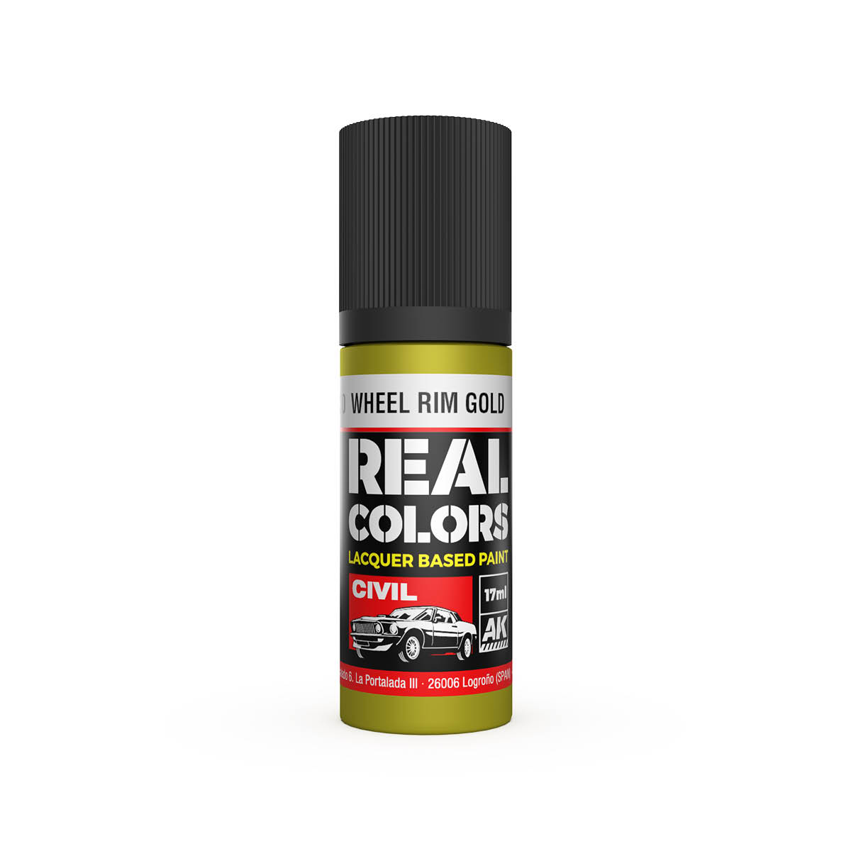 AK Interactive Real Colors Civil Wheel Rim Gold 17ml, RC830
