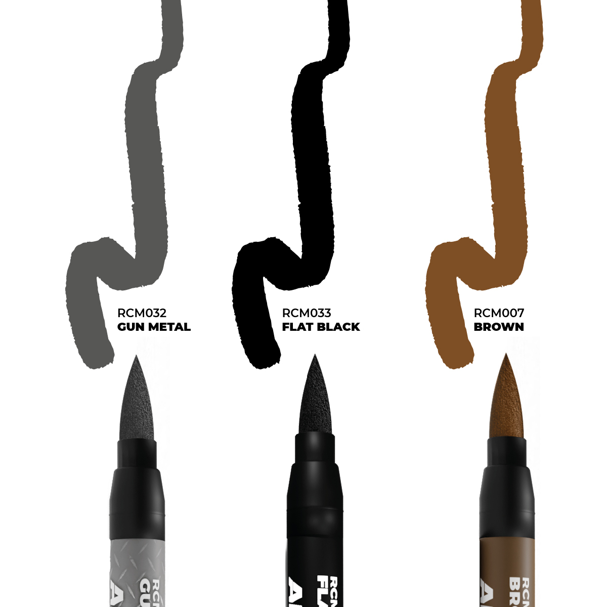 AK Interactive Real Colors Markers Weapons Set of 3 RCM103