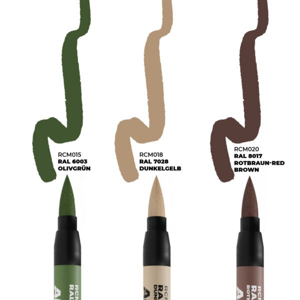AK Interactive Real Colors Markers Late German AFv Camo Colors Set of 3 RCM108