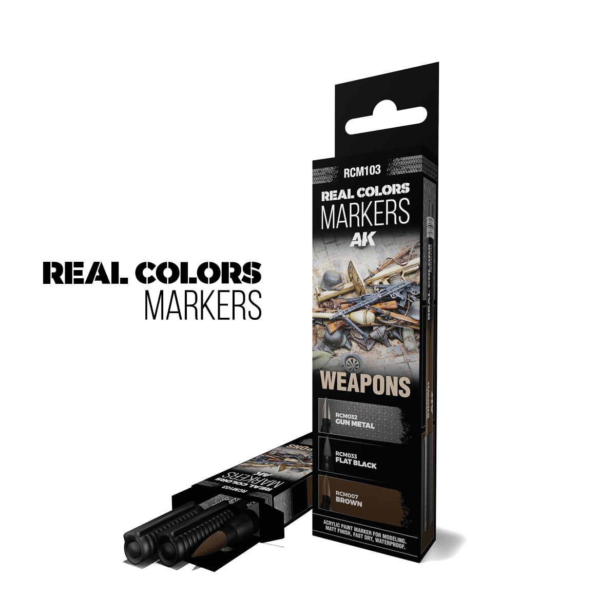 AK Interactive Real Colors Markers Weapons Set of 3 RCM103