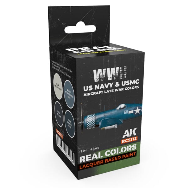 AK Interactive Real Colors WWII US Navy and USMC Aircraft Late War Colors RCS112 Paint Set of 4