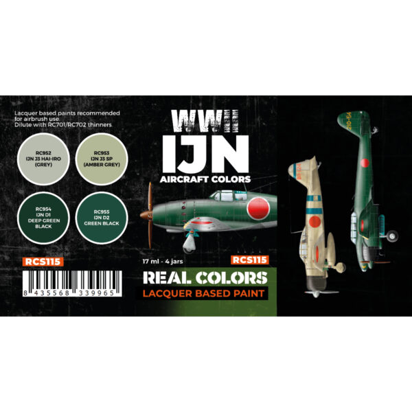 AK Interactive Real Colors WWII IJN Aircraft Colors RCS115 Paint Set of 4