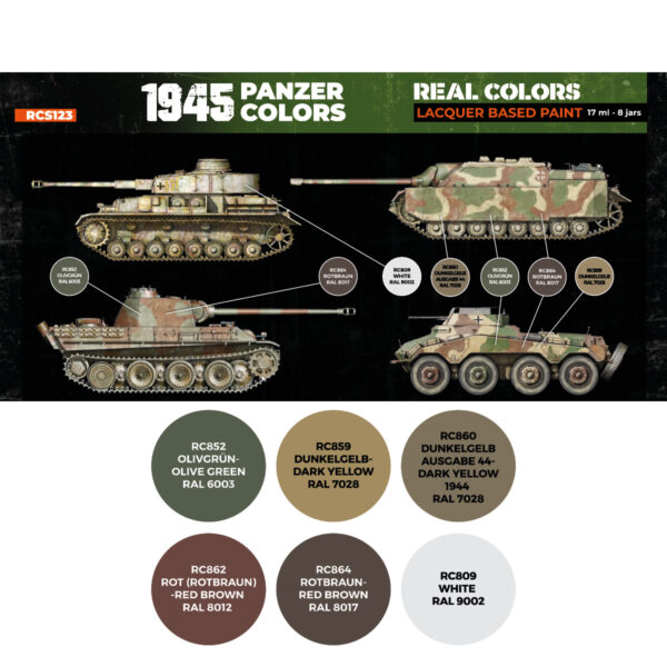 AK Interactive Real Colors 1945 Panzer Colors RCS123 Paint Set of 6