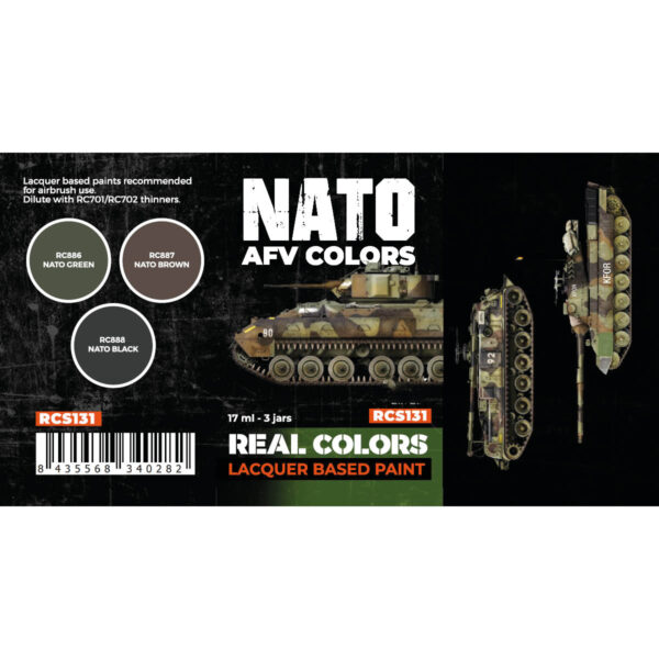 AK Interactive Real Colors NATO AFV Colors RCS131 Paint Set of 3