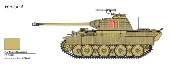 Italeri Panther SD.KFZ.171 Ausf.A Tank 1/56 Scale 25752