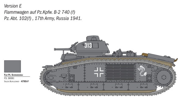 Italeri Char B1 BIS Tank Warlord Games 1/56 Scale 25766