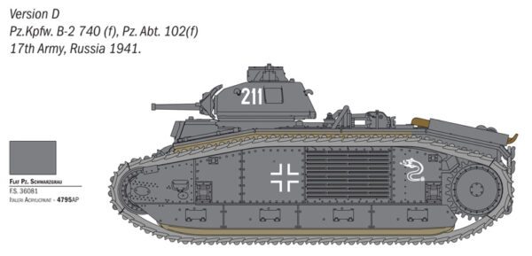 Italeri Char B1 BIS Tank Warlord Games 1/56 Scale 25766