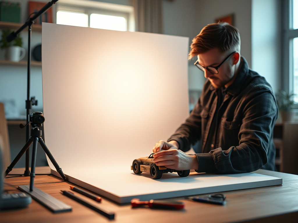 How to Create a Fill Light Board with Foam Board for Scale Model Photography