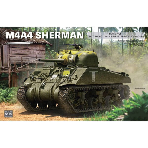 RyeField Model M4A4 Sherman with Workable Tracks and Metal Barrel Canadian Markings 1/35 Scale 5119