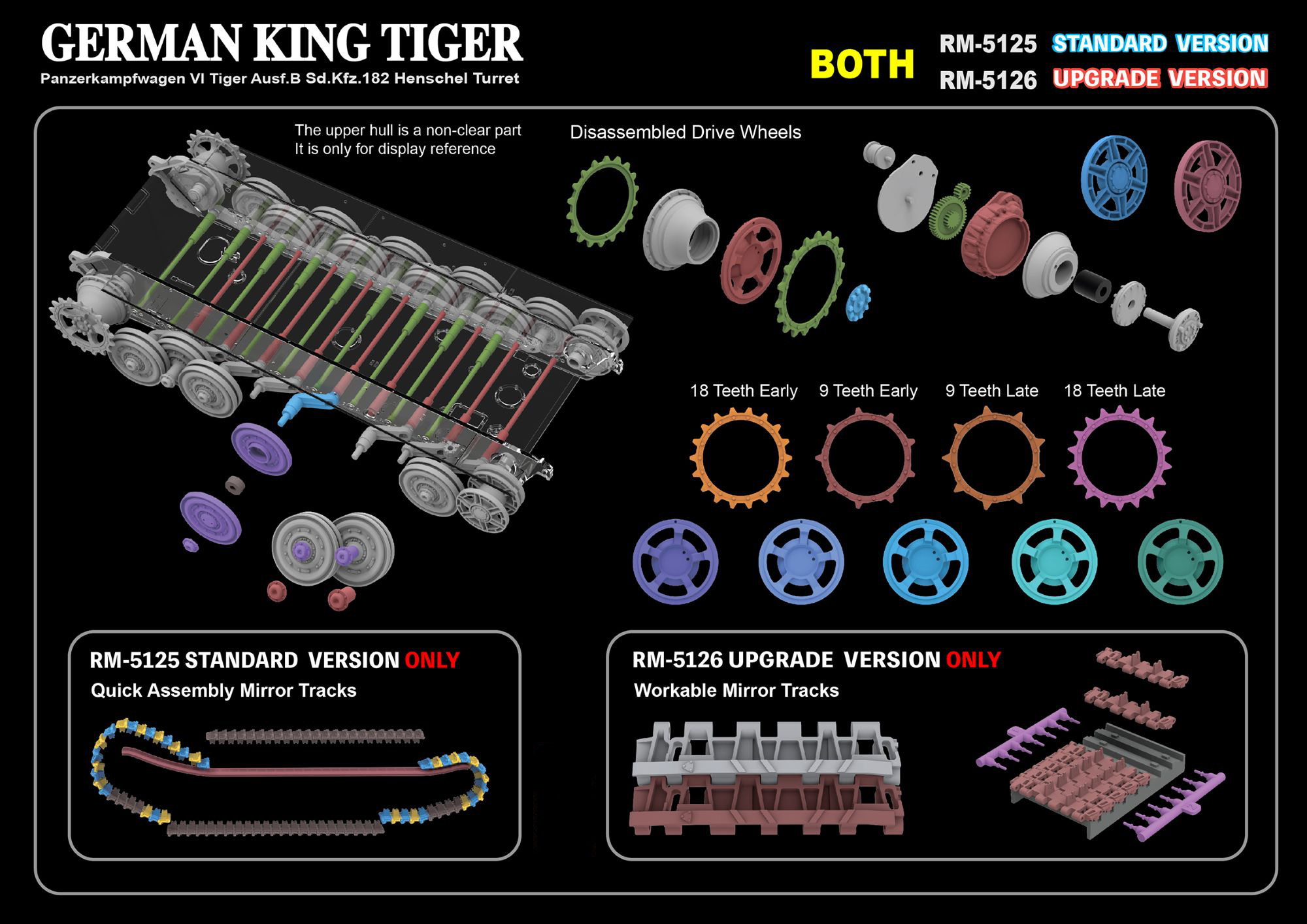 thumbnail image 2 of RYEFIELD 1/35 King Tiger VI Ausf.B Sd.Kfz.182 (Henschel Turret) Plastic Model Kit 5126 2 of 6