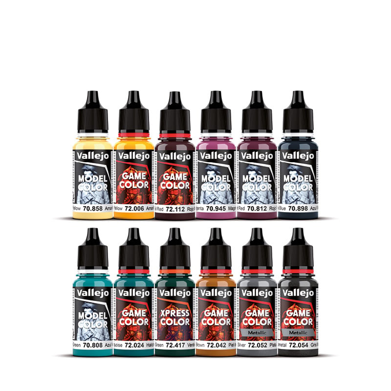 Vallejo Dark Future Paint Set of 12 with Squidmar Miniatures 72202