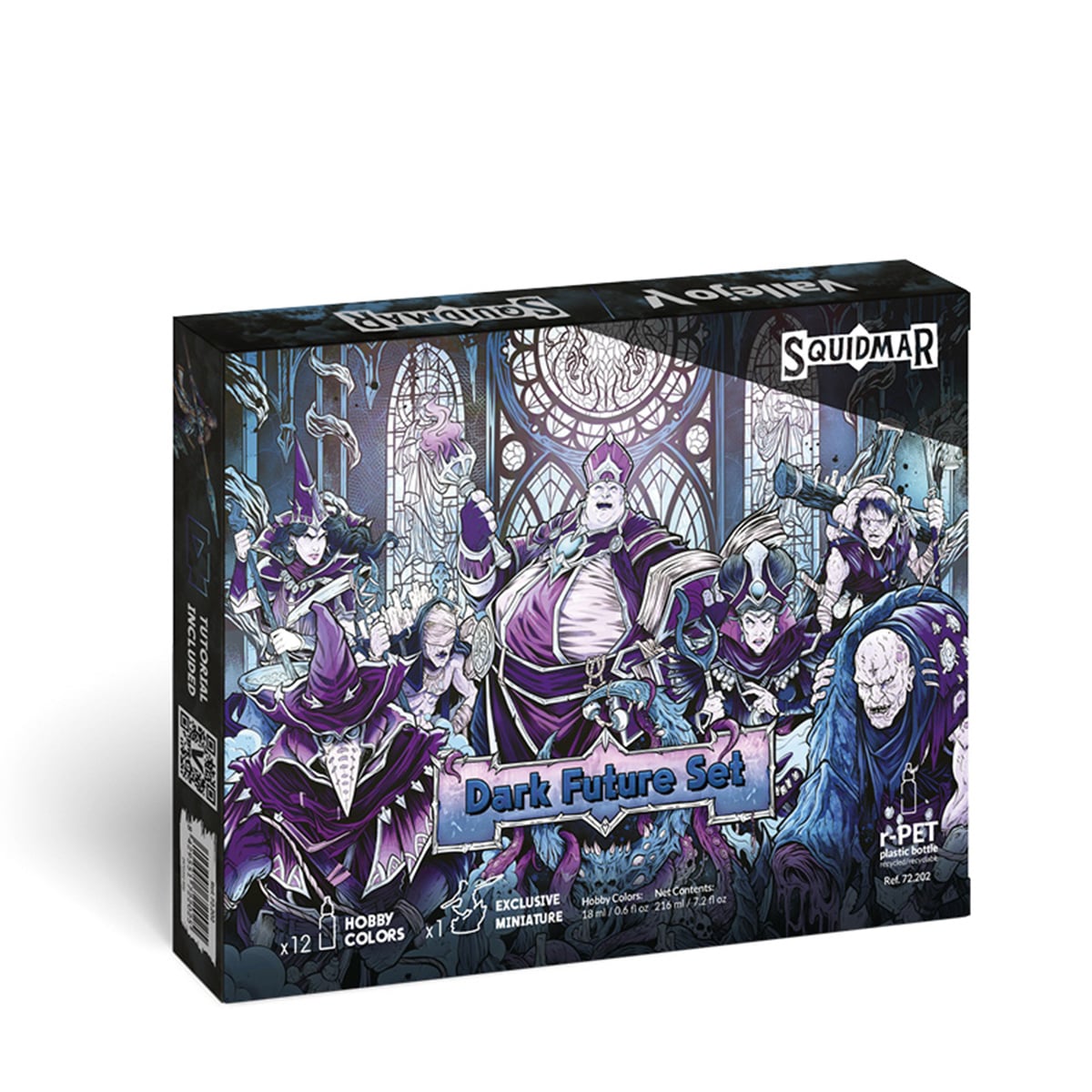 Vallejo Dark Future Paint Set of 12 with Squidmar Miniatures 72202