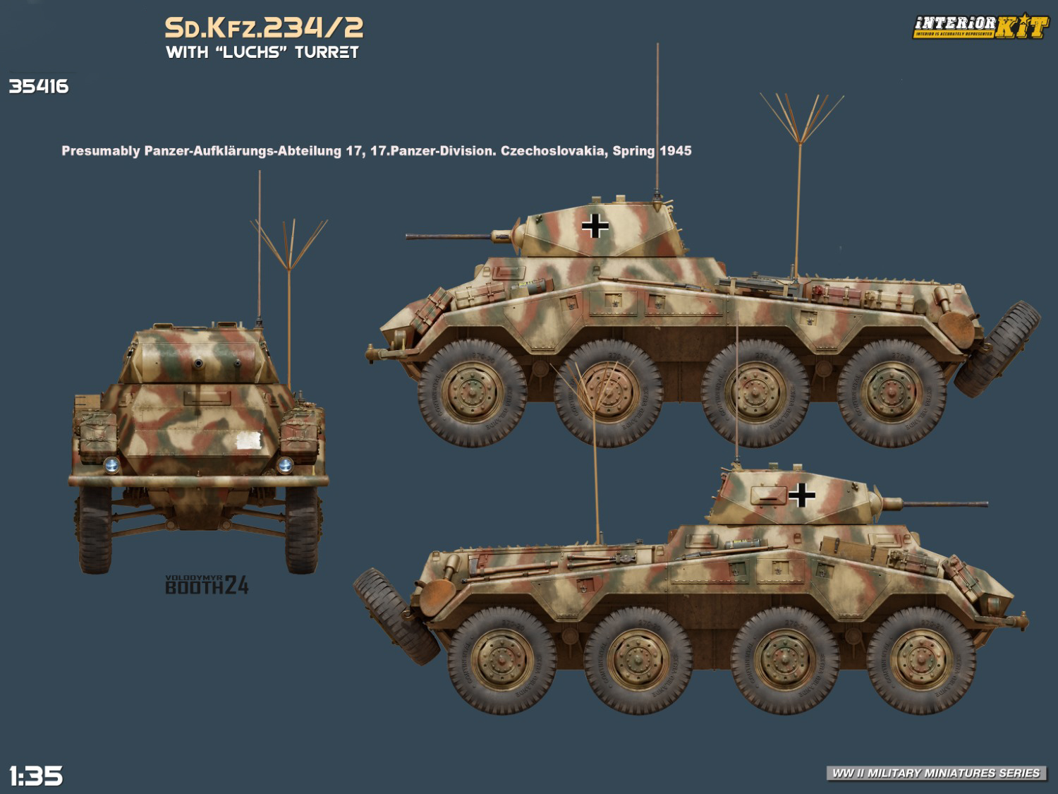 Miniart Sd.Kfz.234/2 with Luchs Turret Interior Kit 1/35 Scale