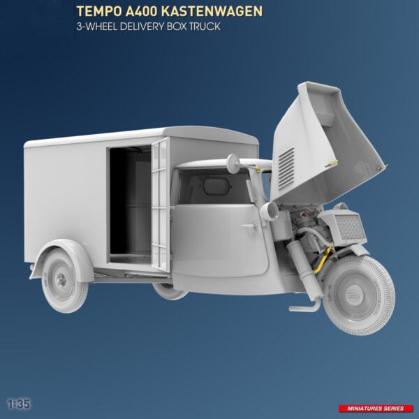 Miniart Tempo A400 Kastenwagen 3 Wheel Delivery Box Truck 1/35 Scale 38053