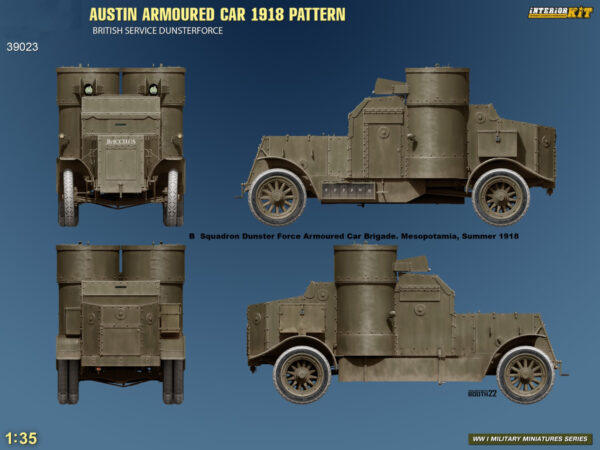 Miniart Austin Armoured Car 1918 Pattern Bristish Service Dunsterforce 1/35 Scale 39023
