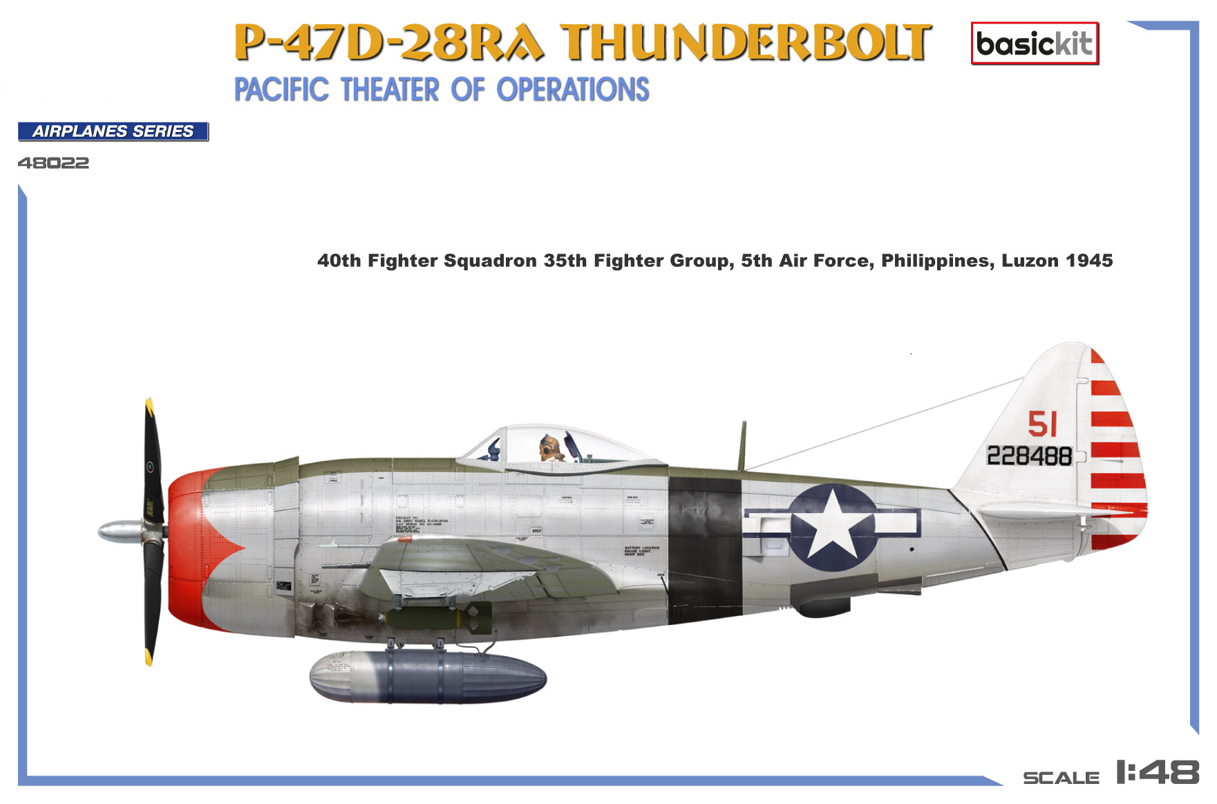 Miniart P-47D-28RA Thunderbolt Pacific Theater of Operations 1/48 Scale 48022