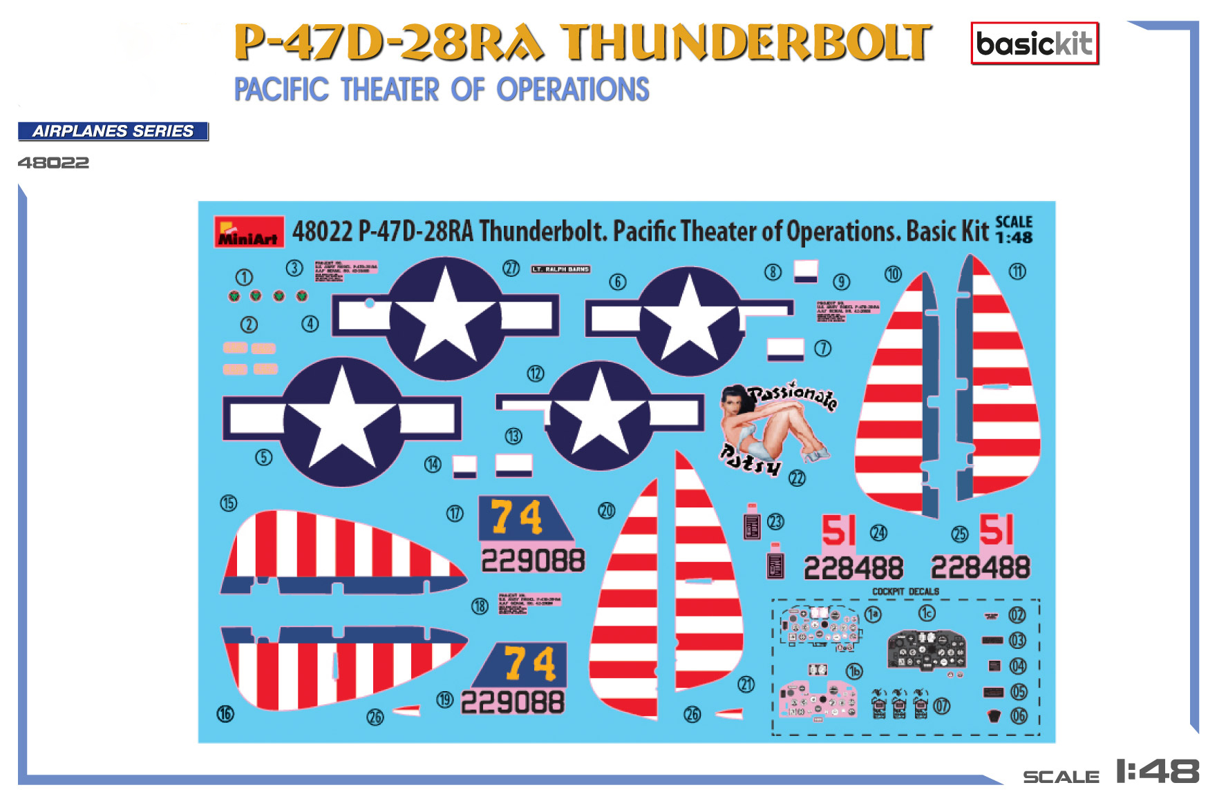 Miniart P-47D-28RA Thunderbolt Pacific Theater of Operations 1/48 Scale 48022