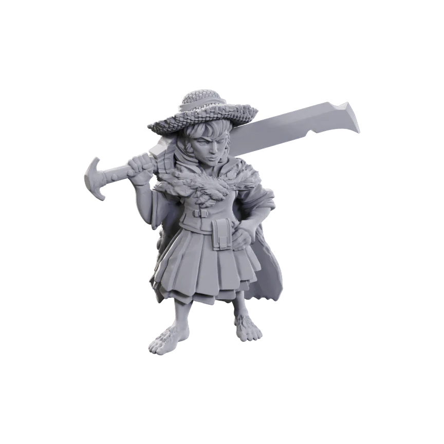 Wizkids Deep Cuts Unpainted Miniatures Wave 23 Female Halfling Magus Low-Level 90711