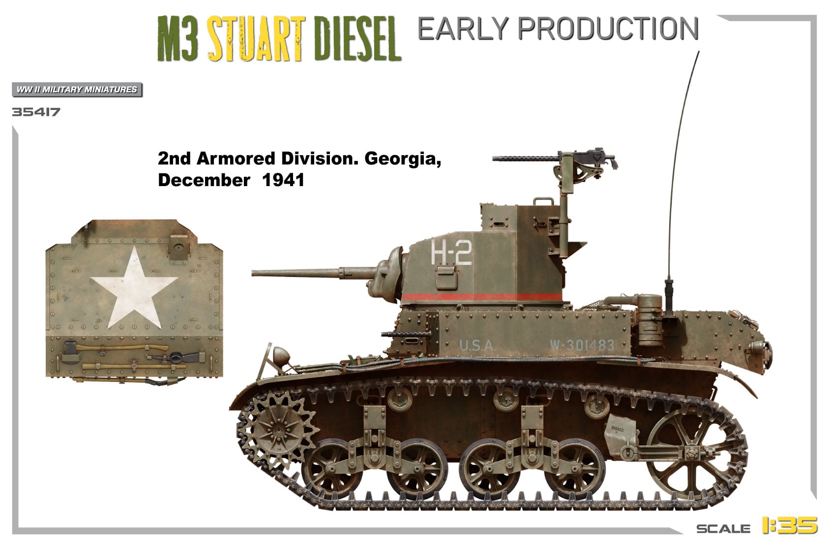 Miniart M3 Stuart Diesel Early Production 1/35 Scale 35417