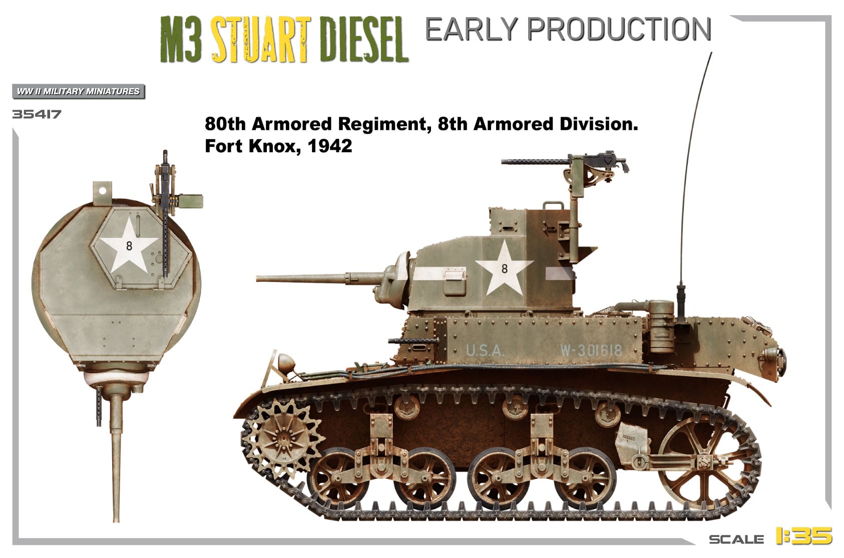 Miniart M3 Stuart Diesel Early Production 1/35 Scale 35417