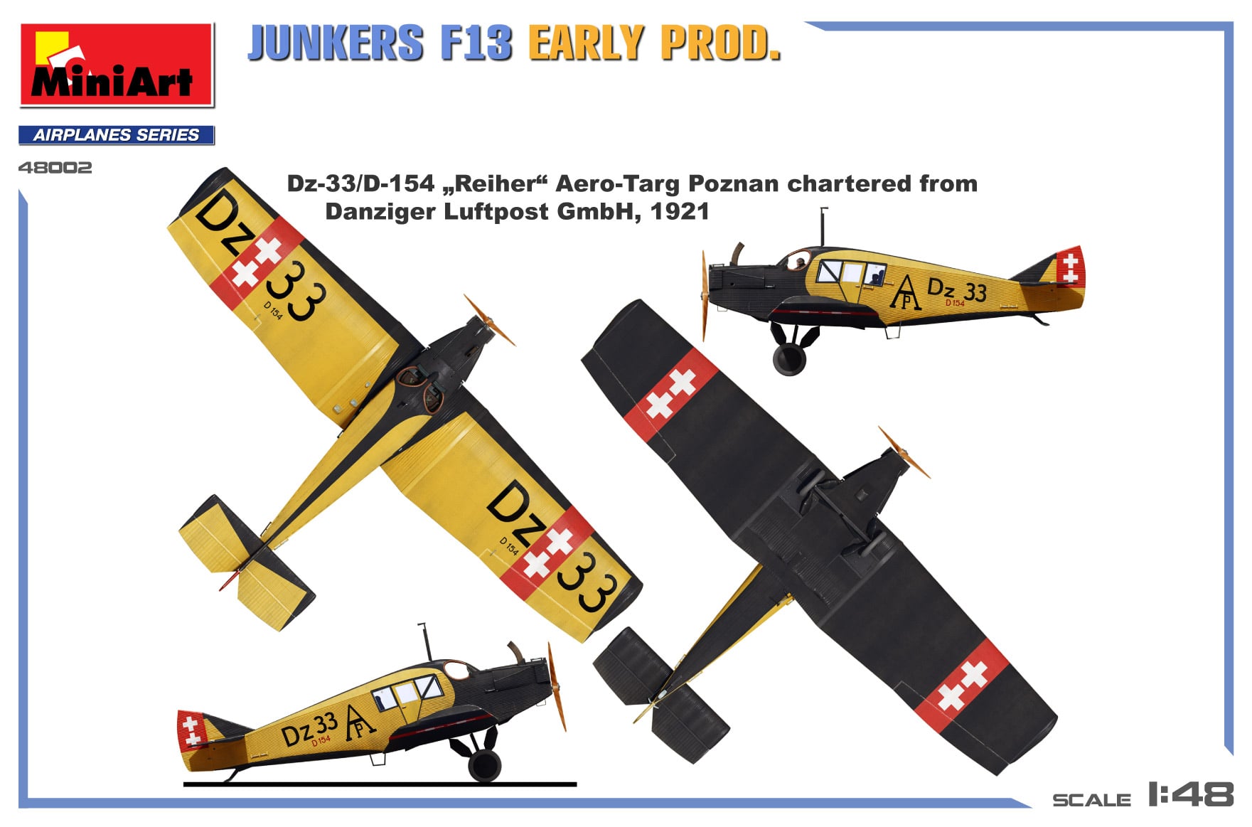 Miniart Junkers F13 Early Production 1/48 Scale 48002