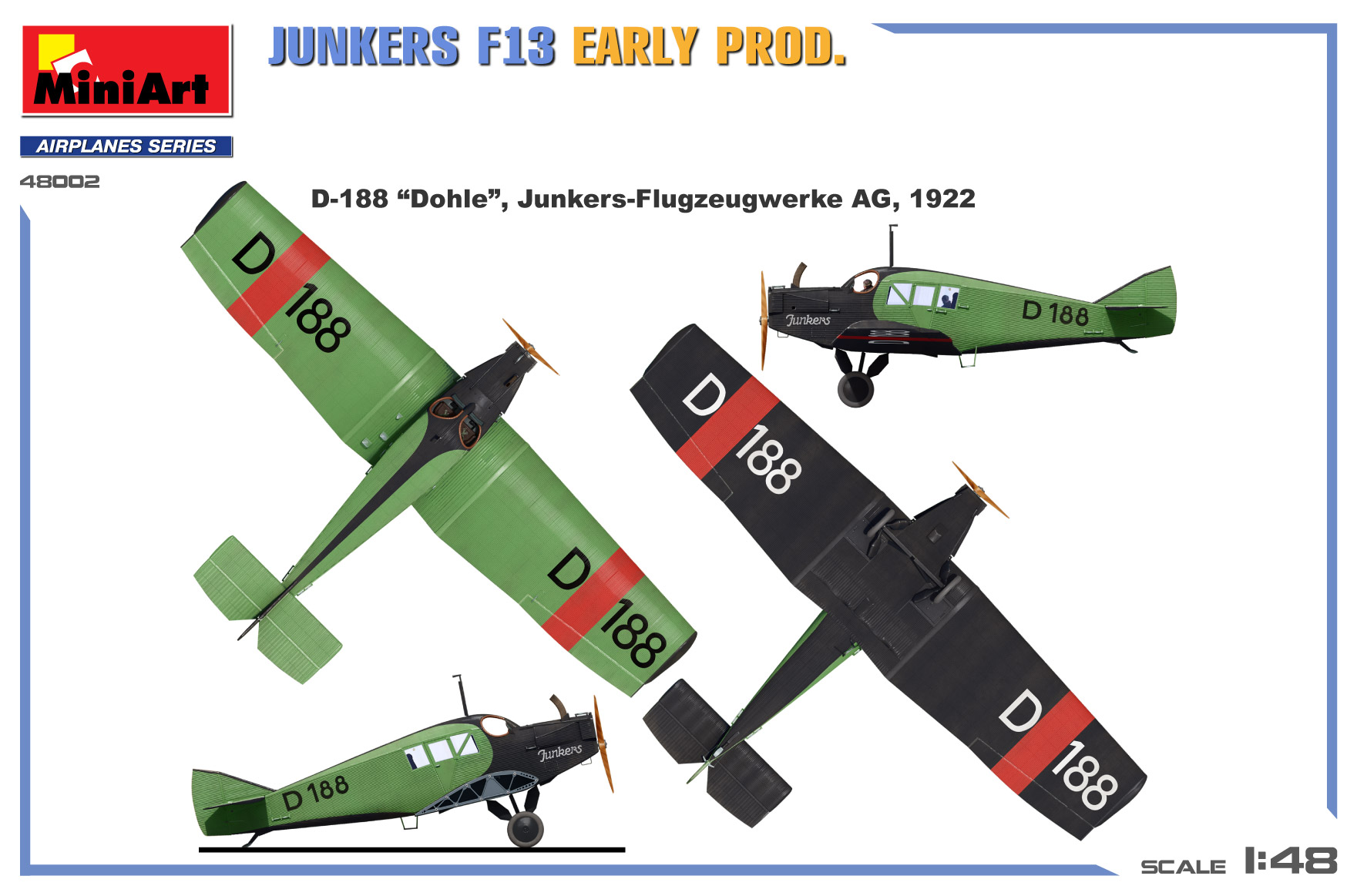 Miniart Junkers F13 Early Production 1/48 Scale 48002