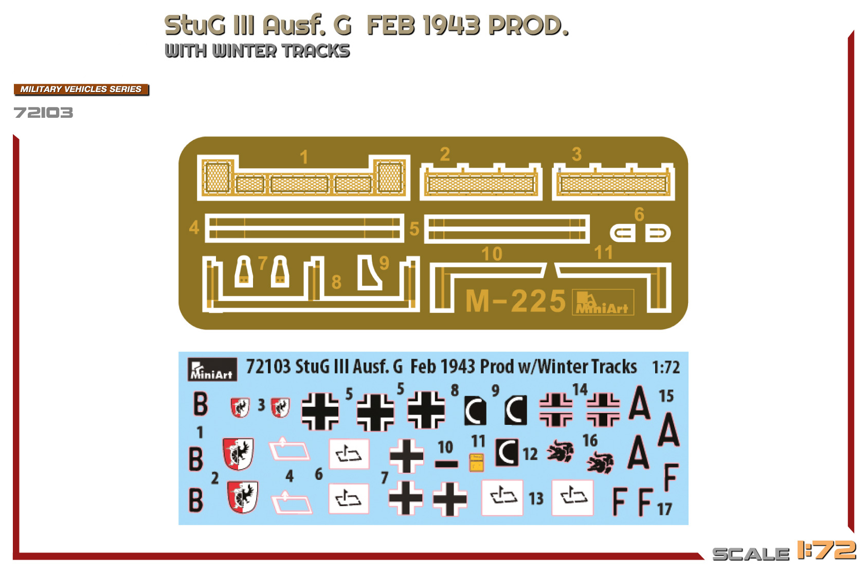 Miniart StuG III Ausf.G Febreuary 1943 Production with Winter Tracks 1/72 Scale 72103