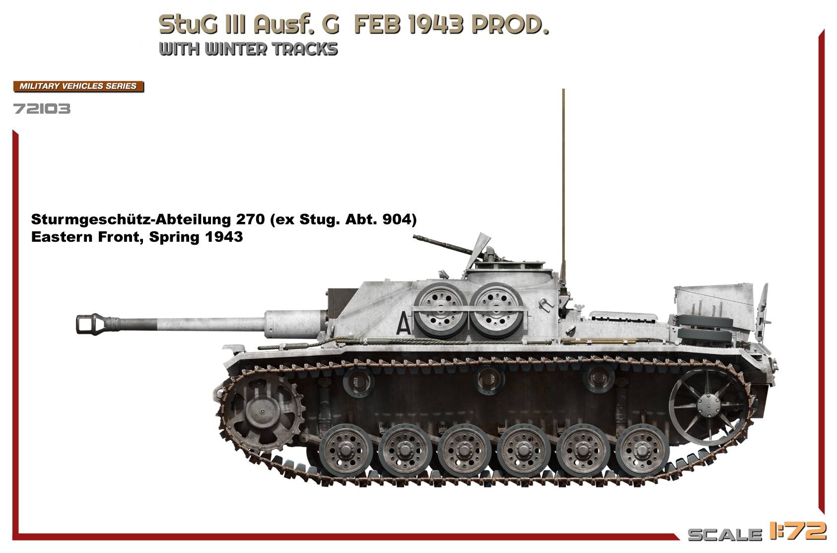 Miniart StuG III Ausf.G Febreuary 1943 Production with Winter Tracks 1/72 Scale 72103