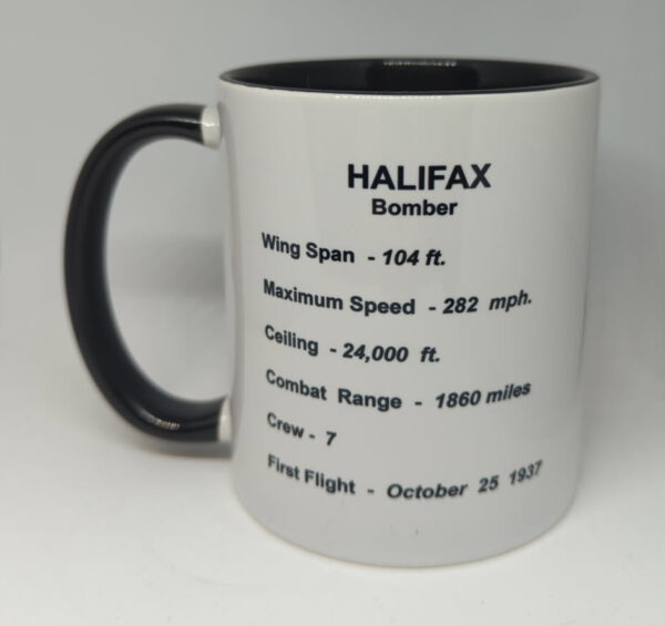 Halifax Bomber Coffee Mug White with Specs 11oz SUP-MUGHALIFA