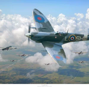 Spitfire Mk.IX and Avro Lancasters Friendly Skies Print