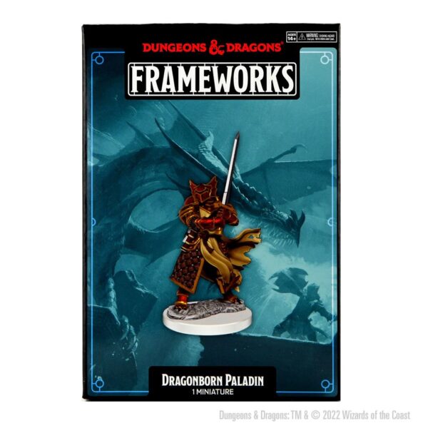 Wizkids D&D Frameworks Unpainted Miniatures Wave 1 Dragonborn Paladin Male 75022