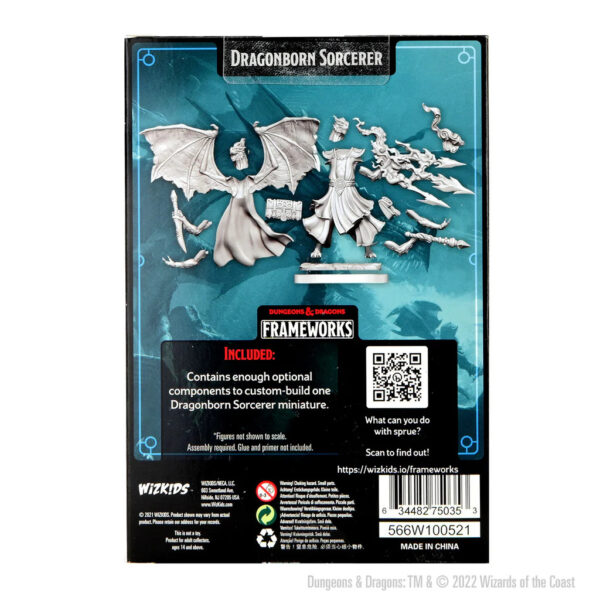 Wizkids D&D Frameworks Unpainted Miniatures Wave 1 Dragonborn Sorcerer Female 75035