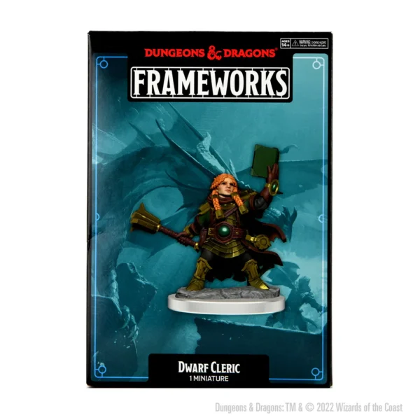 Wizkids D&D Frameworks Unpainted Miniatures Wave 1 Dwarf Cleric Female 75010
