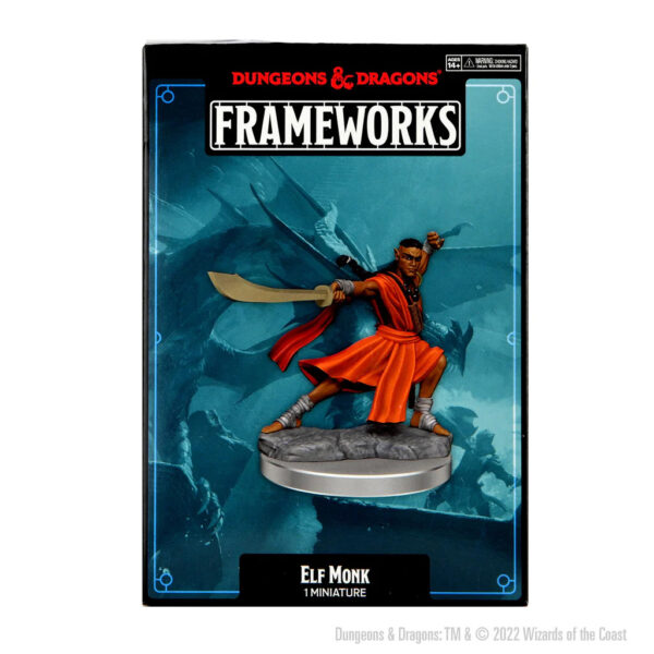 Wizkids D&D Frameworks Unpainted Miniatures Wave 1 Elf Monk Male 75027