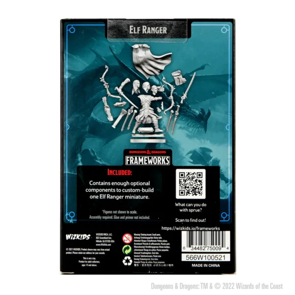 Wizkids D&D Frameworks Unpainted Miniatures Wave 1 Elf Ranger Male 75009