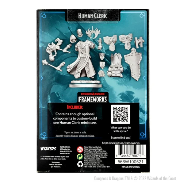 Wizkids D&D Frameworks Unpainted Miniatures Wave 1 Human Cleric Male 75071