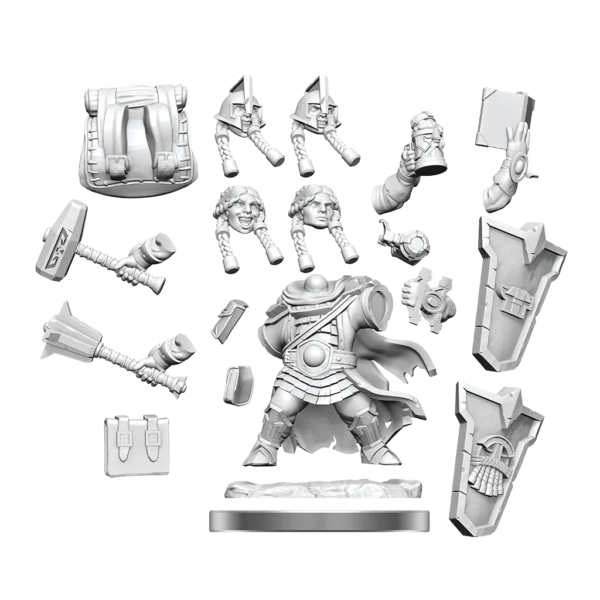 Wizkids D&D Frameworks Unpainted Miniatures Wave 1 Dwarf Cleric Female 75010