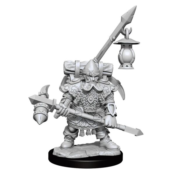 Wizkids D&D Frameworks Unpainted Miniatures Wave 1 Dwarf Fighter Male 75036
