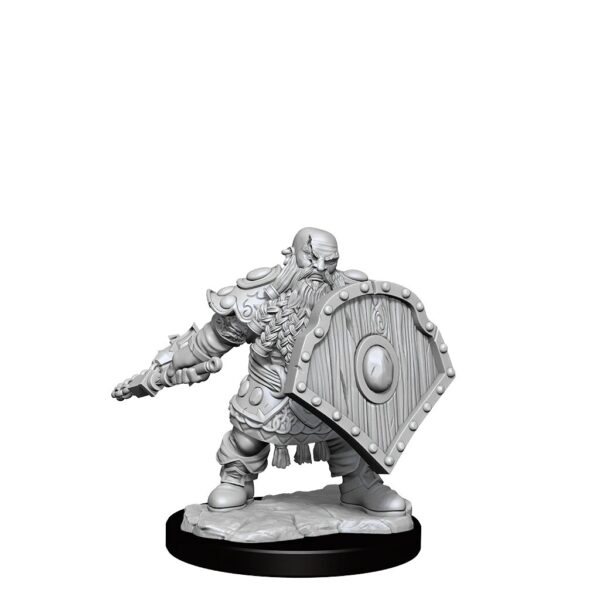 Wizkids D&D Frameworks Unpainted Miniatures Wave 1 Dwarf Fighter Male 75036